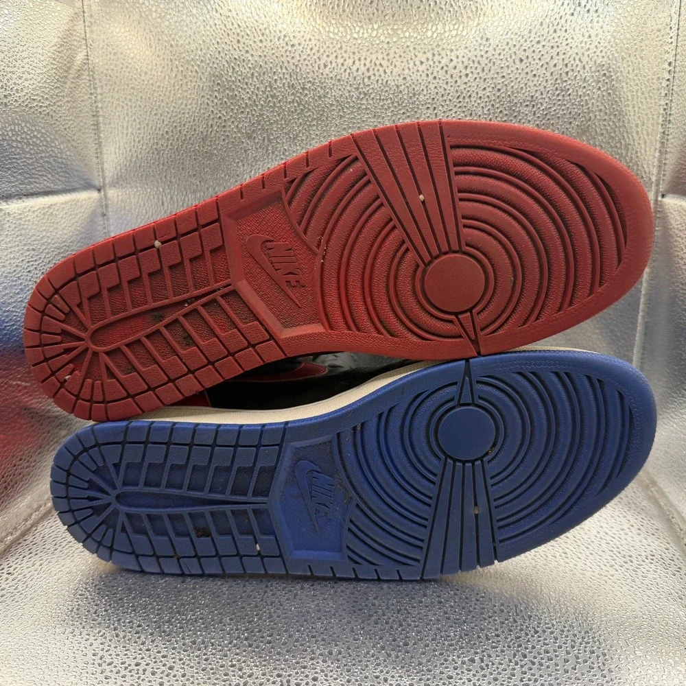 Size 12 Jordan 1 Retro High OG‎ Top 3 Black White Red Blue Mens Shoes 555088-026